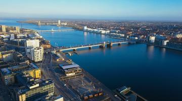 Aalborg City Aerial view of Aalborg City
