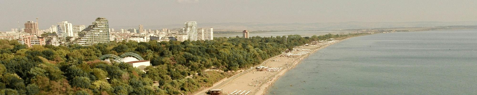 The coastline of Burgas, Bulgaria