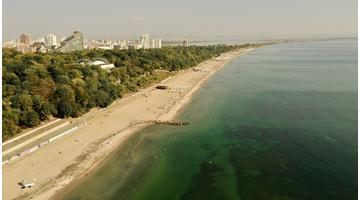 The coastline of Burgas, Bulgaria