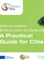 A brochure of a building with trees