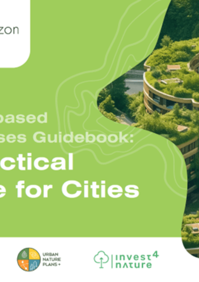 A brochure of a building with trees